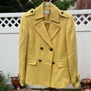 Tahari Sunny Yellow Double-Breasted Peacoat